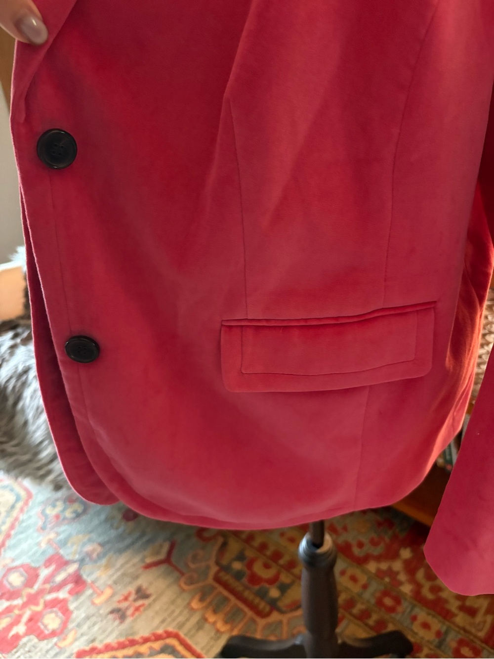 Talbots Raspberry Pink Velvet Blazer - Picture 3 of 7